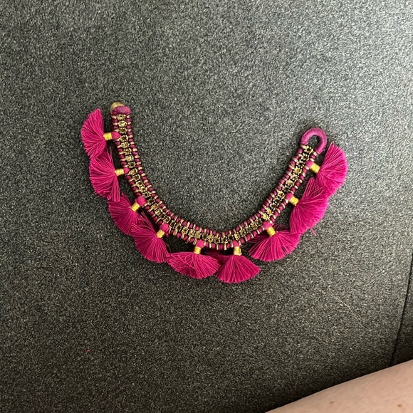 Handmade Pink Tassel Bracelet - Picture 2 of 5